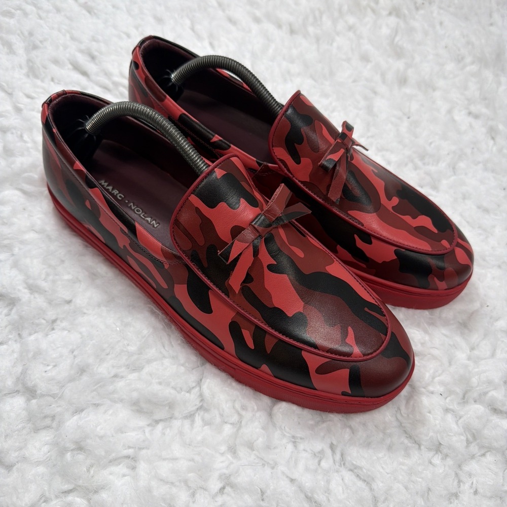 Marc Nolan Odell Loafers Camo Slip On Penny Calf Leather Camouflage Shoes Men 12
